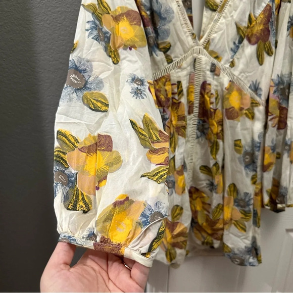 Free People Strawberry Fields Mini Dress Size Small Ivory - Picture 4 of 10